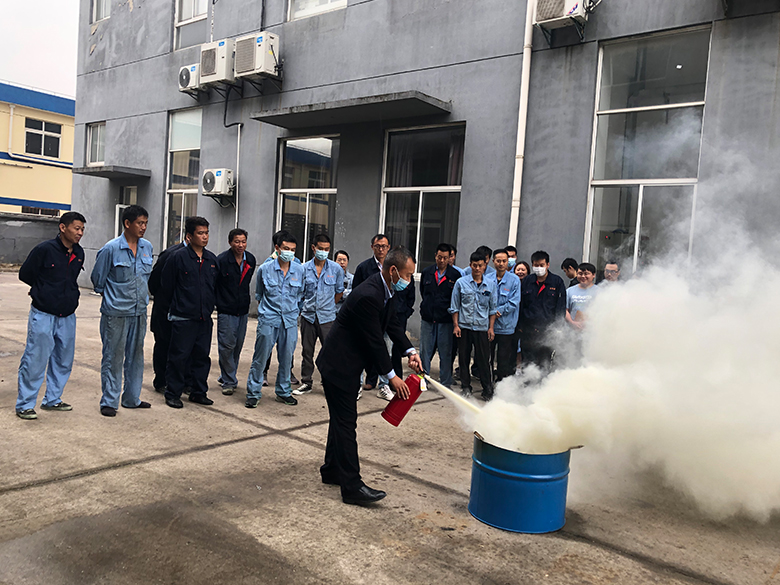 Factory fire training in October 2020